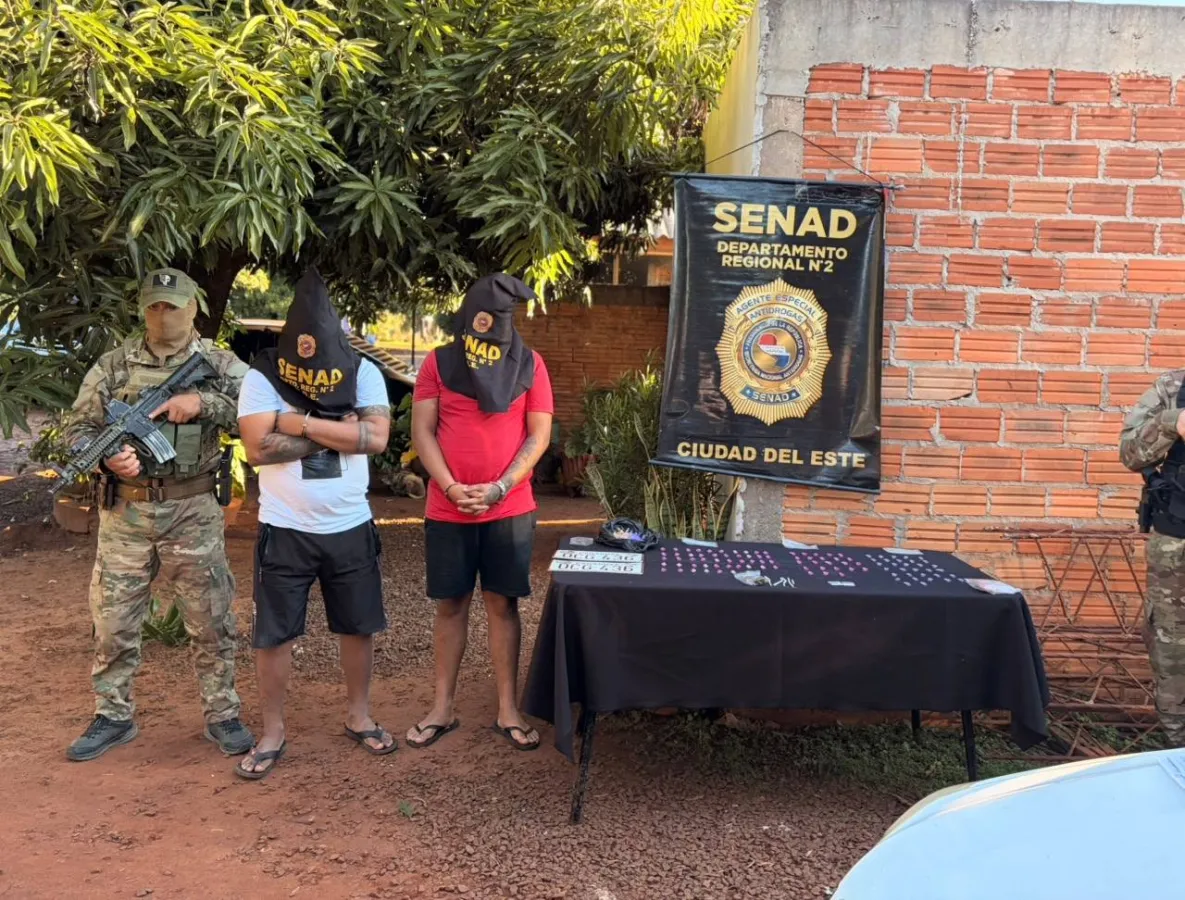 GOLPE AL MICROTRÁFICO EN SANTA RITA: SENAD DETIENE A DOS PERSONAS E INCAUTA DROGAS
